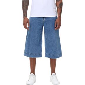 رجال غير مشوهة للاشمئزاز السوبر السوبر الفضفاضة الزمنية القصيرة الطويلة الطويلة jorts-17 inseam أسفل الركبة