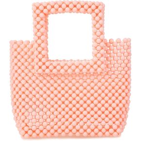 Women Acrylic Beaded Square Tote Handbag Evening bag for Daily Use Wedding Party