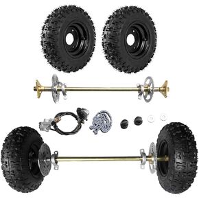 6 "GO KART AXLE KIT ، مجموعة محور خلفي 740 مم مع عجلتين ، إطارات ، حافة ، مجموعة الفرامل وسلسلة T8F ، مجموعة محور مباشر DIY لـ GO KART ، كواد ، ترايك ، دراجات الانجراف