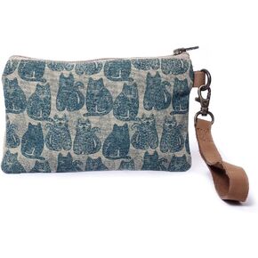 Vintage Cat - Wristlet Wallets for Women, Crossbody Sling Bags, Cotton Canvas Purses, 100% Cotton Canvas