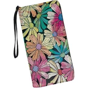 JSXYYBQ Blue Hibiscus Wallets for Womens Pouch for Travel Beach Tropical Hawaii Flower Zipper Card Card With Wistlet Gift for Mom ، Girlfriends