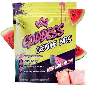 آلهة الكرياتين Gummies-الكرياتين منخفض السكر للنساء | الغنائم والبناء العضلات ، والتعافي أسرع ، القوة | نكهة البطيخ البرية عالية الدقة-150 لدغًا (5 جرام لكل وجبة)