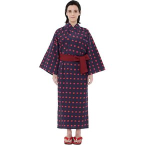 Womens Mameshibori Yukata ، رداء الصيف خفيف الوزن ، القطن 100 ٪ ، مصنوع في اليابان