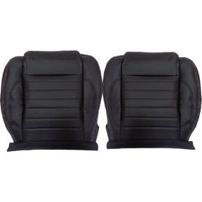 GXARTS Front Driver and Passenger Side Bottom Replacement Leather Seat Cover Black Compatible with Ford Mustang 2010 2011 2012 2013 2014