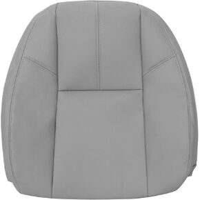 سائق أو راكب على جانب الراكب العلوي غطاء المقعد الجلدي Lean Leather Cover Gray متوافق مع Chevy Silverado 1500 2500 HD 2007 2008 2008 2010 2011 2013 2013