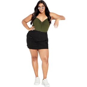 City Chic Women's Cargo Halo Side Pockets Mini Skirt