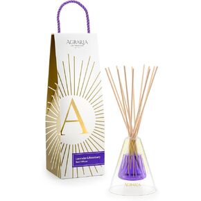 مجموعة ناشر القصب في Agraria Lavender & Rosemary ، 12 Reeds Essential Oil Resent For Home Home ، صندوق الهدايا