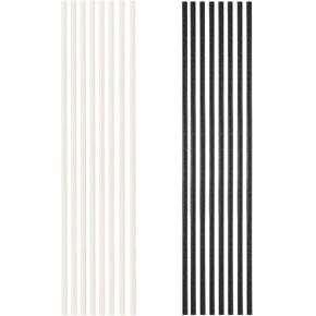 16PCS Natural Reed Diffuser Sticks - Strong Scent for Large Rooms, Bathroom & Bedroom. Ideal Housewarming Gift, Coffee Table Decor, White+Black Set
