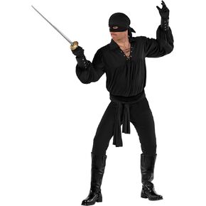 Morph Masked Vigilante Costume Men El Legend Hero Outfit with Black Hat and Mask for Adults