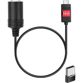 100W PD3.1 USB C إلى CAR CARITETLE CARIVETTE Lighter Cable ، مع محول USB ، و DIP SWIST ANDROWS USB إلى 5V/9V/12V/15V/20V ، يدعم شواحن سطح المكتب PD3.1 فقط -1 قدمًا