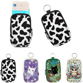 Hand Sanitizer Spray Case, Zippered Pouch, Cute Hand Sanitizer Holder Zippered Pouch, Glow Mist and Power Mist 1FL OZ, Pouch Case for Hand Sanitizer Card Spray for Women Men (Purple cat)