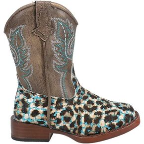 ROPER Toddler Girls Glitter Leopard Square Toe Casual Boots Mid Calf - Brown