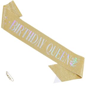 "عيد ميلاد ملكة أعياد عيد ميلاد بريق مع لؤلؤة الأمان PIN Party Favors for Girl Women (Red ، Stardard)