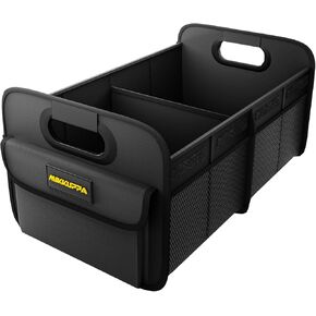 Mikkuppa Car Trunk Organizer - 70L LOPTIBLEST TRUNK منظمًا للبقالة ، منظمي تخزين السيارات لشاحنة شاحنات السيارات ذات الشاحنة السيارات مع قاع غير قبيح (أسود) (أسود)