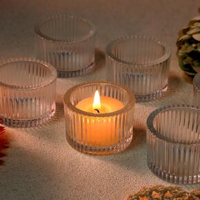 24 PCS Clear Clear Tealight Candle Holders ، حاملي شموع نذرية من الزجاج للحصول على مركزية مركزية ، ديكور المنزل وإمدادات الحفلات