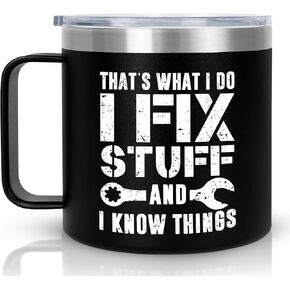 Father's Day Gifts for Dad from Daughter Son Kids Wife - 14 oz Stainless Steel Insulated Coffee Mug with Lid - Father's Day Gifts for Grandpa, Mens Birthday Gift Ideas