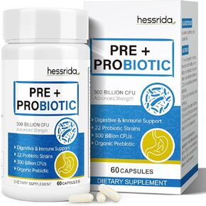 Probiotics for Women & Men, 300 Billion CFU, Digestive Enzymes with 22 Seed Probiotics & 15 Prebiotics, Probiotics for Digestive Health, Immune, Bloating & Gut Support, 60 Capsules