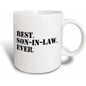 3dRose Best Son Ever-fun in-law family and relative gifts Mug, 11 oz, Red