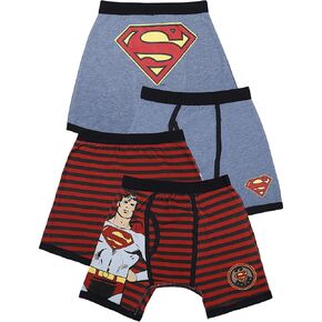 DC Comics Boys 'Little Batman 2 Pack Vintage Superman Boxer موجز الملابس الداخلية متعددة الألوان
