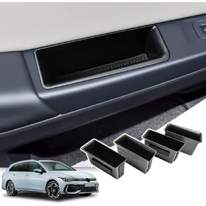 صينية تخزين جانبية الباب متوافقة مع فولكس واجن جولف GTI R MK8 2022 2023 2024 الملحقات ، صندوق مقبض مقبض الباب الداخلي لعام 2022-2024 GOLF GTI R MK8 ، 4pcs