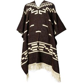 Clint Eastwood Alpaca Wool Poncho Brown 100% Handmade Ecuador Wester Style Handmade Artisan Ecuador Soft and Warm
