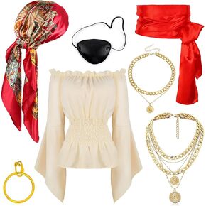 Pirate Costume Accessories for Women Pirate Dress Pirate Accessoires Outfit for Halloween Cosplay
