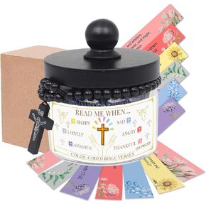 Bible Verse Jar, Christian Gifts for Women Men, Read Me When Prayer Bible Jar with 120 Color Coded Scriptures, Inspirational Gifts for Mother's Day,Dad,Teens