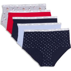 Tommy Hilfiger Women's Classic Cotton Brief Underwear with Logo Waistband 5-Pack