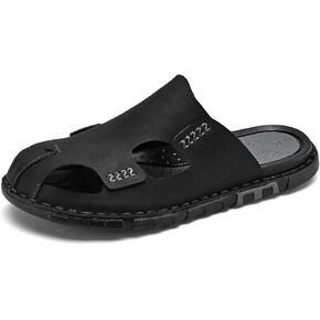 Mens Sandals Indoor and Outdoor Beach Casual Closed Toe Water Sandals Slip On Waterproof Athletic Handmade Slippers Soft