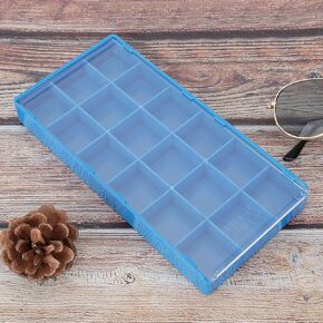 Yuyte Watch Parts Brities Torage Box Organizer ، البلاستيك ، الأزرق ، 8/18 شبكة ، غطاء مقاوم للغبار ، صانعة إصلاح أدوات تخزين صينية تخزين