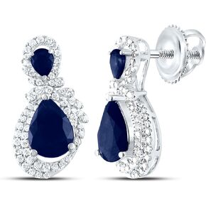 14kt Yellow Or White Gold Diamond Ana M Pear Natural Gem Earring