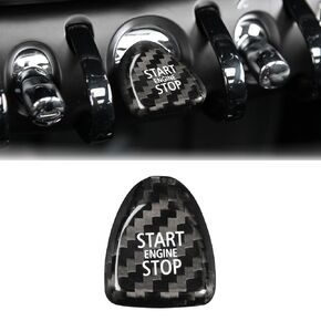 Compatible with Engine Start Stop Button Carbon Fiber Key Lgnition Cover Interior Accessories for Mini Cooper F54 F55 F56 F57 F60（Red）