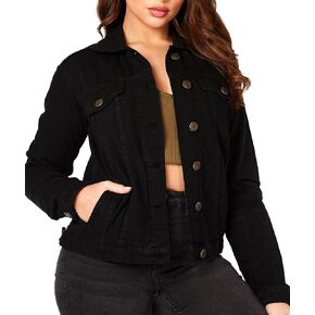 Jean Jacket Women - جاكيتات الدنيم القطن بنسبة 100 ٪ للنساء بأحجام بانتظام و PLES مع ضابط الخصر - مثالي للصيف