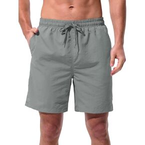 Men's Swim Trunks Beach Board Shorts Quick Dry Swimsuit Bathing Suits with Pockets 7 Inch Inseam Mesh Lining