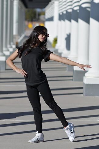 Arshiner Girls T قمصان مزدوجة طبقة كشكش قصيرة الأكمام غير الرسمية V. in Saudi Arabia