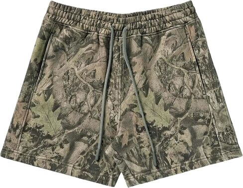 Mens Camo Quick-Dry Mesh Gym Shorts with Tree Graphic Print Lightweight Athletic Workout Shorts,Breathable for Running in Saudi Arabia