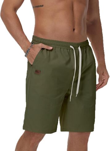 Mens Casual Shorts Summer Drawstring Twill Chino Short Golf Vacation Jogger Elastic Waist Short with 4 Pockets in Saudi Arabia
