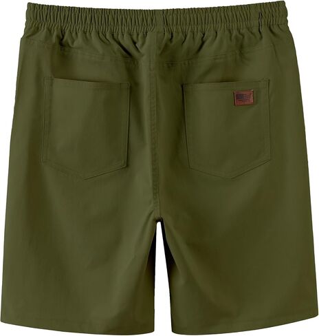 Mens Casual Shorts Summer Drawstring Twill Chino Short Golf Vacation Jogger Elastic Waist Short with 4 Pockets in Saudi Arabia