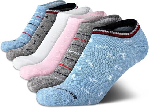 Tommy Hilfiger Women's 6 Pack Iconic Repeat Flag Logo Liner Socks in Saudi Arabia