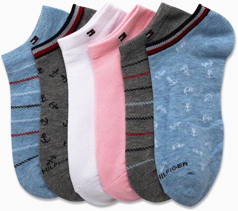 Tommy Hilfiger Women's 6 Pack Iconic Repeat Flag Logo Liner Socks in Saudi Arabia