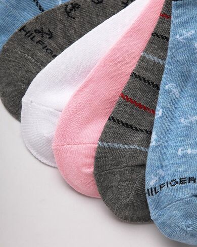 Tommy Hilfiger Women's 6 Pack Iconic Repeat Flag Logo Liner Socks in Saudi Arabia