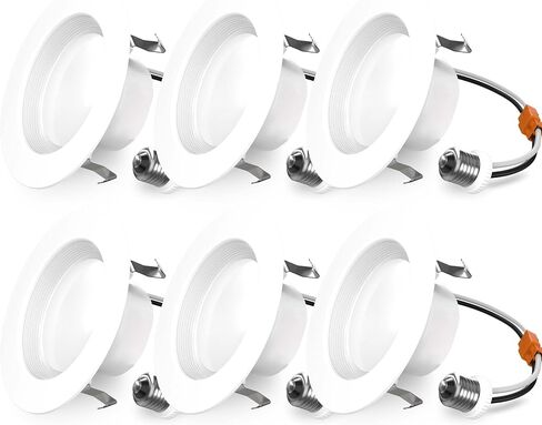 Sunco 12 حزمة 5CCT LED غائرة 6 بوصة، 1200 LM سطوع عالٍ، مصابيح مسطحة رفيعة جدًا، 2700K/3000K/4000K/5000K/6000K قابلة للاختيار، قابلة للتعتيم، 15 وات، تركيب تحديثي - مدرج في قائمة UL in Kuwait