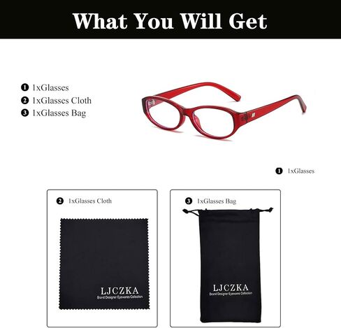 LJCZKA OVAL Blue Light Glocking Glockes for Women Retro Small Oval Frame Glasses Y2K Clear Lens Computer Computer in Kuwait