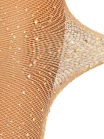 Honenna Cowgirl Rhinestone fishnet لباس ضيق وجوارب سباركلي للنساء ، جوارب جوارب جوارب زواجي شبكي ثلاثي الأبعاد مثير in Kuwait