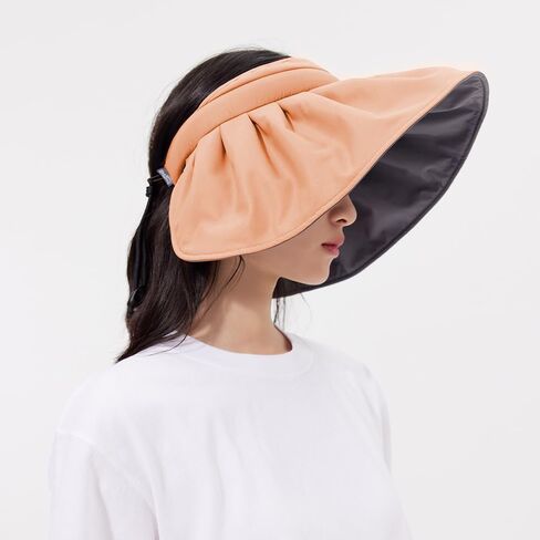 Sun Visor Hat for Women Wide Brim Foldable UPF 50+ Roll Up Packable Ponytail Shell Hats in Saudi Arabia