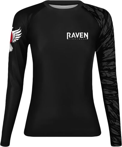 Raven Fightwear Women's Aerial Assault IBJJF Approved Rash Guard Black in Kuwait