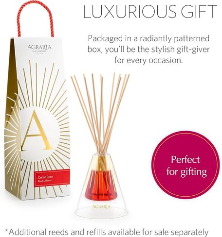 Agraria Lavender & Rosemary Reed Diffuser Set, 12 Reeds Essential Oil Scent Diffuser for Home Fragrance, Gift Box in Saudi Arabia