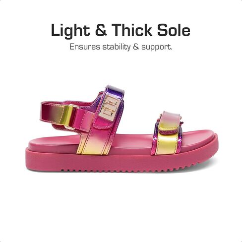 DREAM PAIRS Girls Sandals Casual Open Toe Two Adjustable Strapped Sandals with Hook and Loop for Little Kid/Big Kid in Saudi Arabia