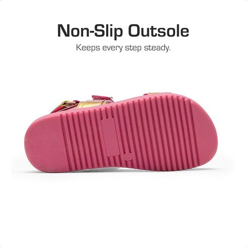 DREAM PAIRS Girls Sandals Casual Open Toe Two Adjustable Strapped Sandals with Hook and Loop for Little Kid/Big Kid in Saudi Arabia