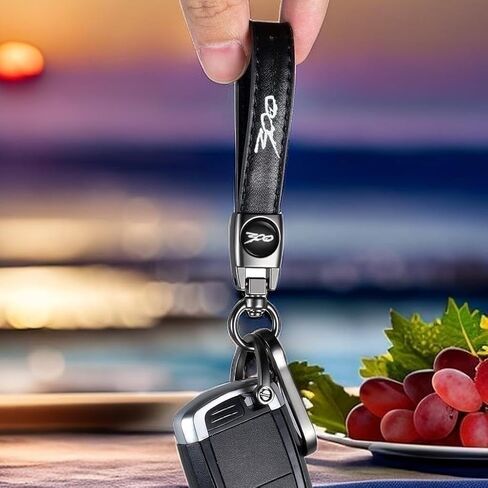 Genuine Leather Car Keychain 300 Emblem Leather Key Chain compatible with Chrysler 300 300C 300S Accessories in Kuwait